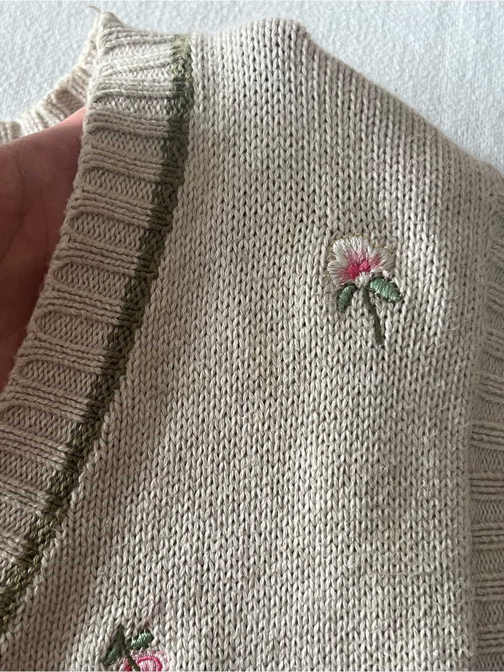 Vintage Tabi Cottagecore Embroidered Dog Cotton Sweater Vest M - Picture 12 of 12